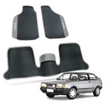 Tapete Automotivo Borracha para Gol 1981 a 2023 Preto com Detalhe Grafite 3 Peças - ZP AUTOMOTIVE