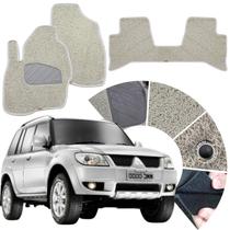 Tapete Automotivo Capacho cor bege para Pajero Tr4 Linha Premium Luxo Grosso e Robusto 3 pçs