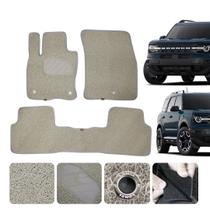 Tapete Automotivo Capacho Para Bronco Sport Cor bege 2021 22 23 24 25 26 sem odor 3 pçs Linha Robusta Luxo Sem odor