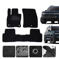 Tapete Automotivo Capacho Para Bronco Sport Cor Preta 2021 22 23 24 25 26 sem odor 3 pçs Linha Robusta Luxo Sem odor