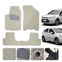 Tapete Automotivo Capacho Para Citroen C3 2002 a 09 10 11 2012 Original Lanzi 3pçs 12 mm Cor Bege