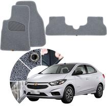 Tapete Automotivo Capacho Para Prisma 2013 a 2019 LTZ LT cinza premium personalizado 3 peças