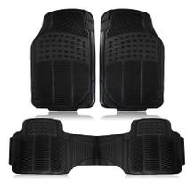 Tapete Automotivo Carro Borracha Jogo Três Peças Pvc Preto