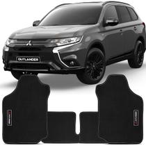 Tapete Automotivo Mitsubishi Outlander 2008 a 2022 PVC Logotipo Grafia 4 Peças