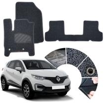 Tapete Automotivo para Renault Captur 2017 18 19 20 21 a 2024 Zen Intense Iconic Cor Grafite 3 Pçs
