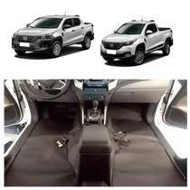 tapete automotivo premium luxo fiat strada 2020 2021 dupla