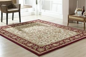 Tapete Avila Para Sala Clássico 200X300 Des005 Vermelho Creme
