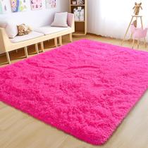Tapete Awaytail, fofo, lavável, 120x180cm, rosa choque para quarto Tapete Awaytail, fofo, lavável, 120x180cm, rosa choque para quarto