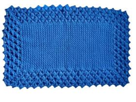 Tapete Azul de crochê Artesanal