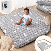 Tapete Baby Play Beavtaens 50 x 50 cm com toque super macio em cinza boho