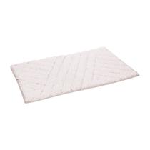 Tapete Banheiro Algodão Texturizado Branco Off White 40x60