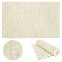 Tapete Banheiro Antiderrapante Microfibra 50x80 Bolinha Branco Joy Kapazi Luxo Lavável