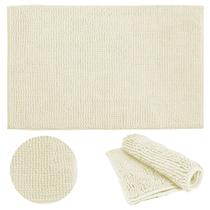 Tapete Banheiro Antiderrapante Microfibra 50x80 Bolinha Branco Joy Kapazi Luxo Lavável
