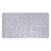 Tapete Banheiro Aquaspa Bella Casa Cinza Retangular Antiderrapante Box 66cm X 36cm Cor Transparente