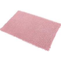 Tapete Banheiro Bolinha Microfibra Antiderrapante Rosa