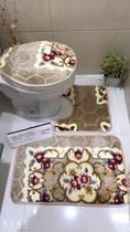 Tapete Banheiro Estampado Floral, Veludo e Antiderrapante - Rfeliz Tapetes