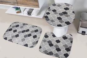 Tapete Banheiro Kit 3 Pçs - Tecil Turquia Preto Tapete Banheiro Kit 3 Pçs - Tecil Turquia Preto