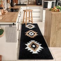 Tapete Bathroom Runner DEXDE Boho 60x150cm Absorvente Preto