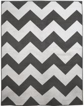 Tapete Belga Geométrico Des7 Chevron Branco Preto 1,40x2,00m