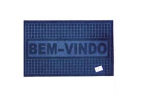 Tapete Bem-vindo 40 X 60 Capacho Antiderrapante Entrada De Porta Azul