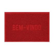 Tapete Bem Vindo Capacho Vinilico Vermelho Uzoo 40X60Cm