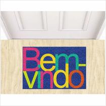 Tapete bem vindo colorido 60x40 cm