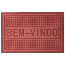 Tapete Bem Vindo Emborrachado 58x38cm Bordô