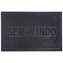 Tapete Bem Vindo Emborrachado 58x38cm Preto