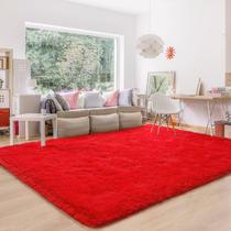 Tapete BENRON 152x274cm Lavável Vermelho Grande Tapete Fofo