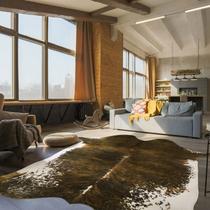 Tapete BENRON Faux Cowhide Grande Verde Oliva 189x213 cm