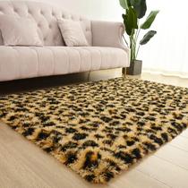Tapete BENRON Fluffy Leopard 122x183 cm, macio, lavável