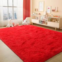 Tapete BENRON Fluffy Red 150x240cm para sala de estar e quarto