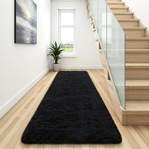 Tapete BENRON Soft Runner 61x244 cm Preto Lavável Fofo
