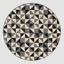 Tapete Black Tiles 1,5M Redondo Geometrico Herat Ladrilho