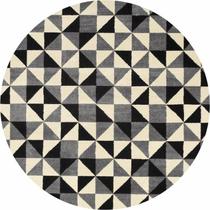 Tapete Black Tiles 1M Redondo Geometric 100Cm Herat Ladrilho