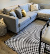 Tapete Boho Andaraí Off White/Preto 140x250cm