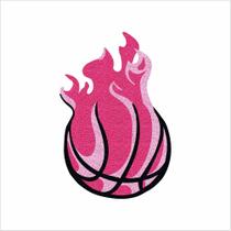 Tapete bola de basquete fire cor rosa decoração quarto sala.