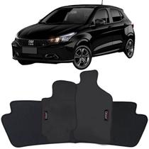 Tapete Borracha Argo 2017 à 2025 Preto Pvc Logo Bordado Jogo 3 Peças Ecotap W6093 Automotivo Wave