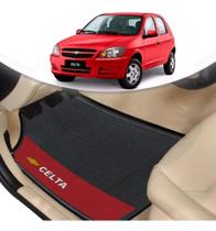 Tapete Borracha Automotivo Gm Celta Lado Vermelho 4 Pçs