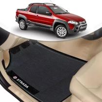 Tapete Borracha Automotivo Preto Fiat Strada 4 Peças