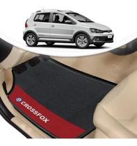 Tapete Borracha Automotivo Vw Crossfox Lado Vermelho 4 Pçs