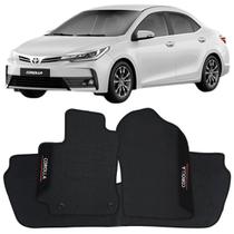 Tapete Borracha Corolla 2018 à 2019 Preto Pvc Logo Bordado Jogo 3 Peças Ecotap W3027 Automotivo Wave