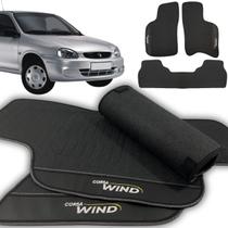 Tapete Borracha Corsa Wind 1994 a 2002 Com Traseiro Inteiriço Borracha Preto 3 Peças