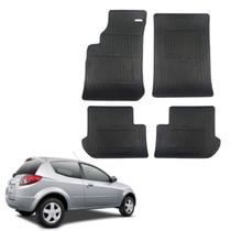 Tapete Borracha Ford KA 1997 até 2013 Preto 4 Peças