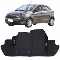 Tapete Borracha Ford Ka 2014 à 2021 Preto Pvc Logo Bordado Jogo 3 Peças Ecotap W2855 Automotivo Wave