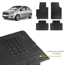 Tapete Borracha Ford Ka 2015 até 2021 4 Peças Preto