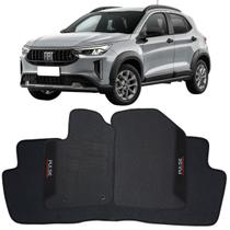 Tapete Borracha Pulse 2022 à 2025 Preto Pvc Logo Bordado Jogo 3 Peças Ecotap W8441 Automotivo Wave