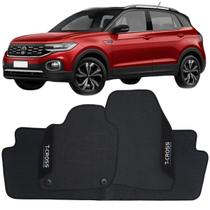 Tapete Borracha T-Cross 2019 à 2025 Preto Pvc Logo Bordado Jogo 3 Peça Personalizado Automotivo Wave