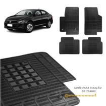 Tapete Borracha VW Virtus 2019 em diante Com Furos 4 Peças