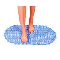 Tapete box banheiro antiderrapante c/ventosas banho-azul esc